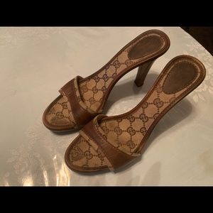 WOMENS GUCCI MONOGRAM GUCCISSIMA MULES SANDALS 39